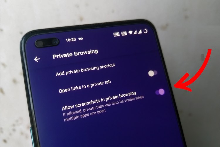 how to take screenshot in firefox private mode on Android