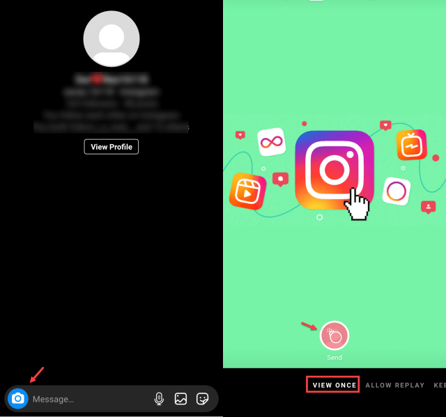 send view once photo instagram 2
