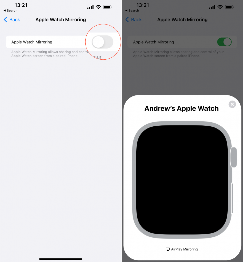 How to use Apple Watch Mirroring Manually 2
