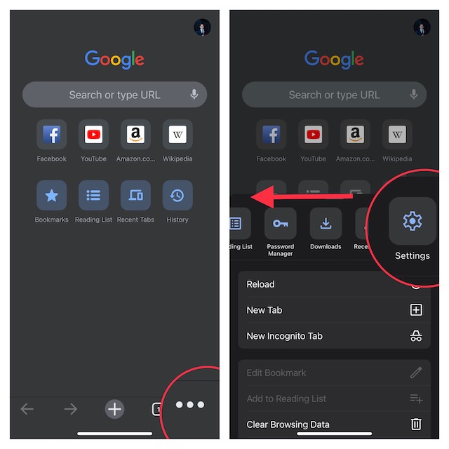 Choose Settings in Chrome 1