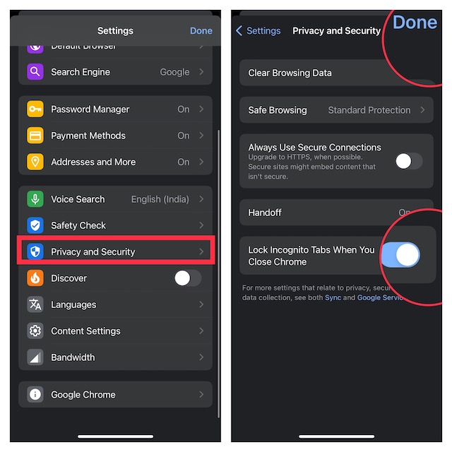 Lock Chrome Incognito Tabs With Face ID on iPhone and iPad
