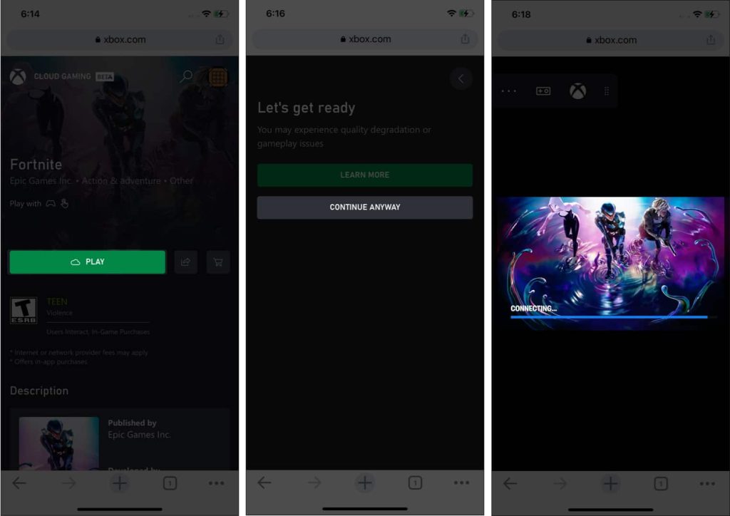 Play Fortnite on iPhone using Xbox Cloud Gaming 1 1