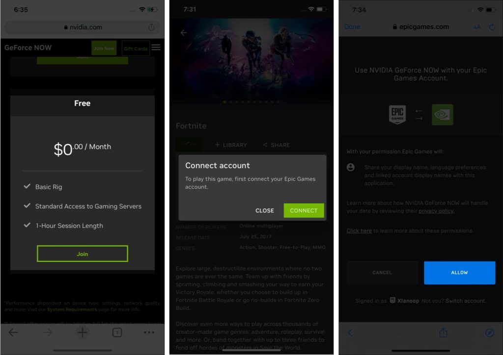 Select Allow to play Fortnite on iPhone