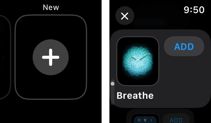 Apple Watch face add from watch