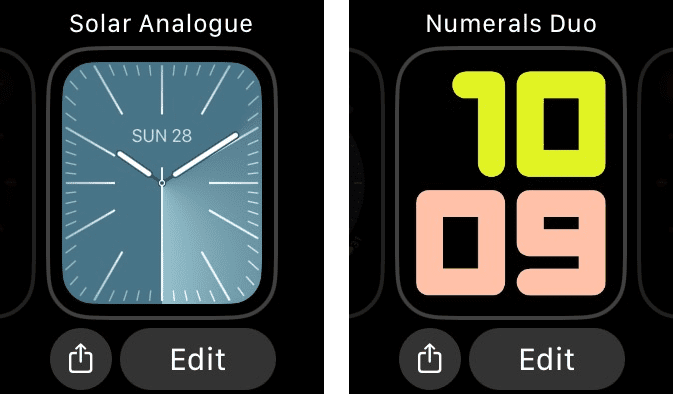 Apple Watch face change from watch