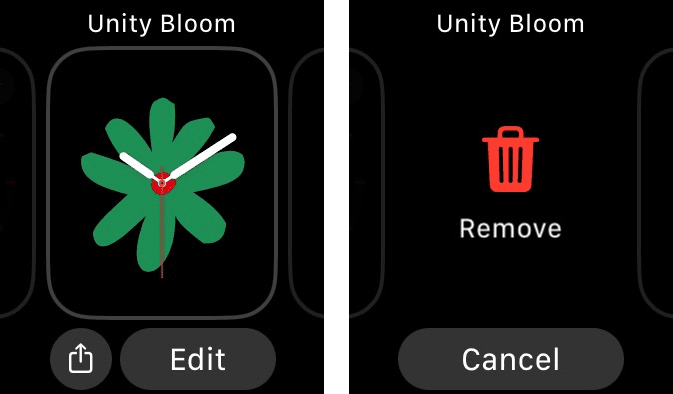 Remove Apple Watch face from watch