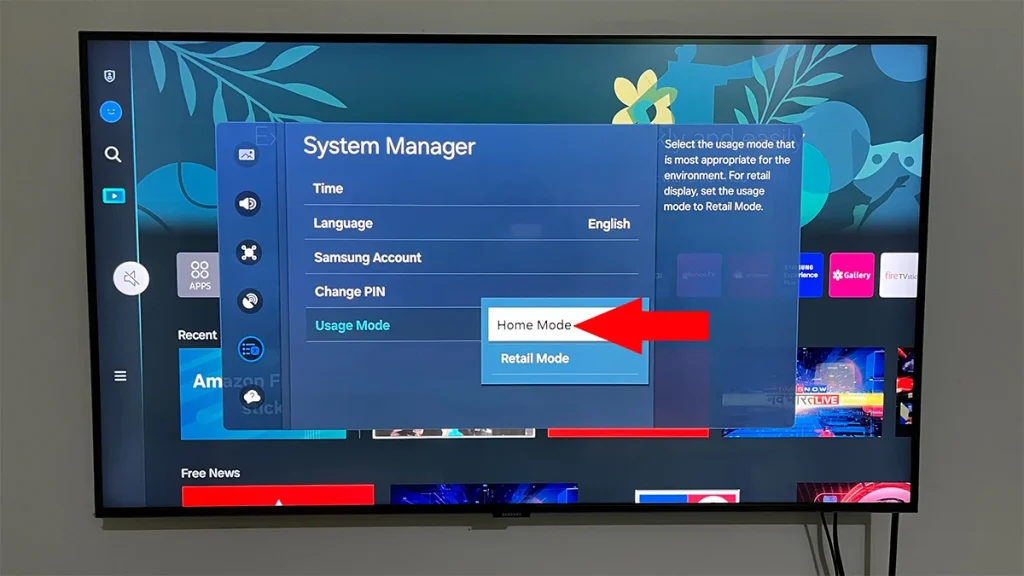 Turn off store mode on Samsung TV 8